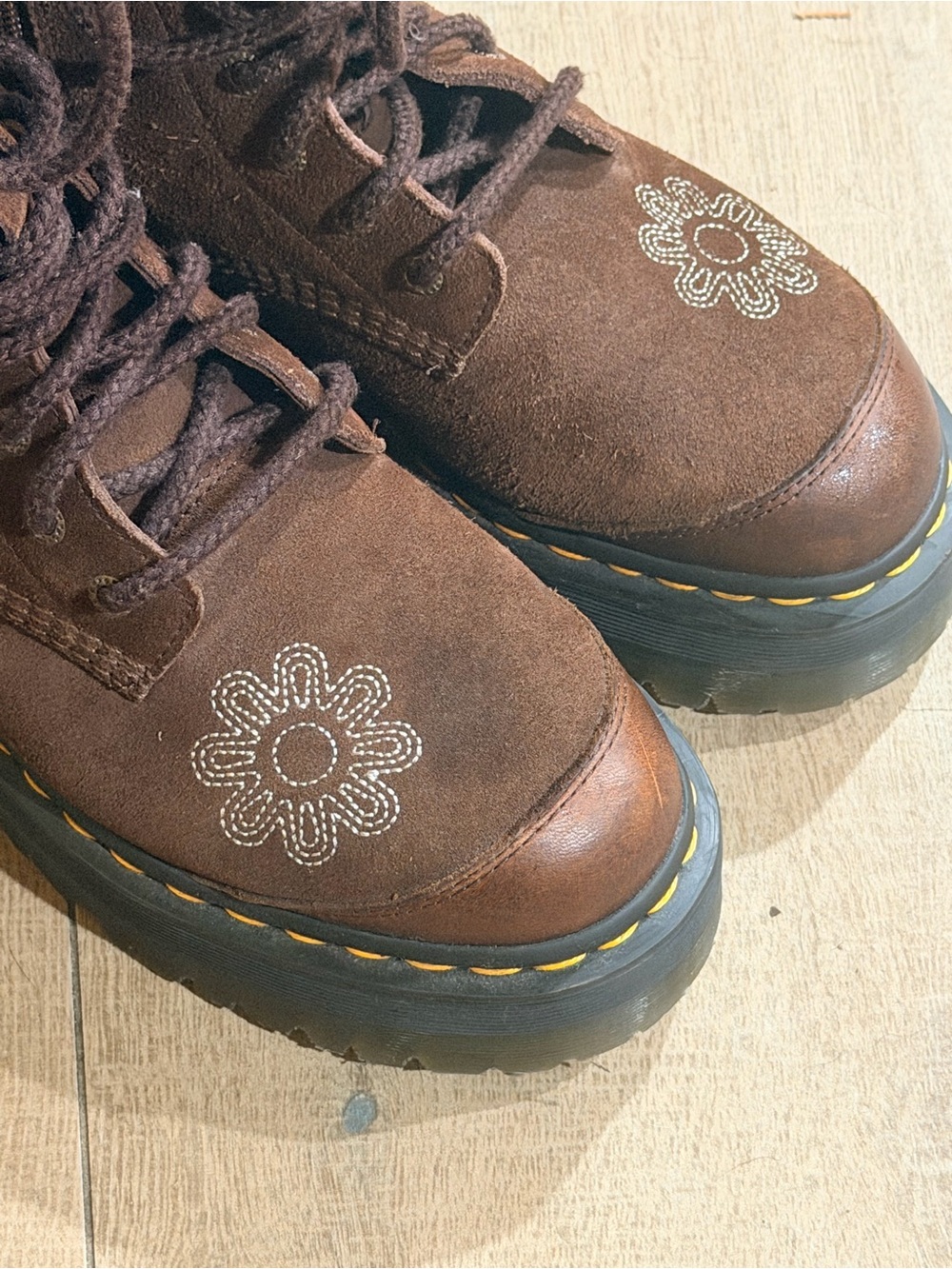Dr Martens 1B99 Dunnet Flower Suede Platform Brown Floral US 10 EU 42 Rare - Picture 5 of 7